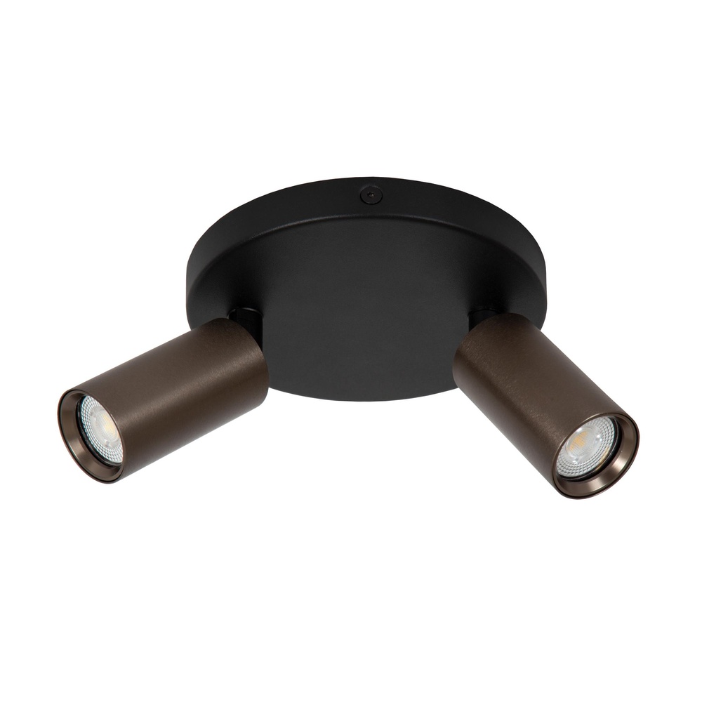 Lucide PlafondspotRitmo mini GU10 2-lichts koffie bruin - 09942/12/97